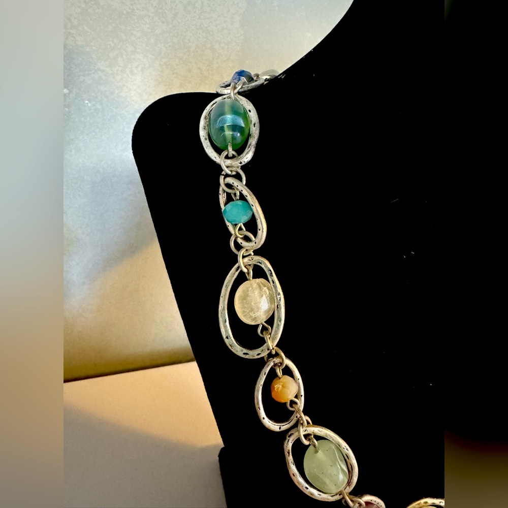 Handmade Chico's Multicolor Mixed Gemstone Necklace - Picture 2 of 4